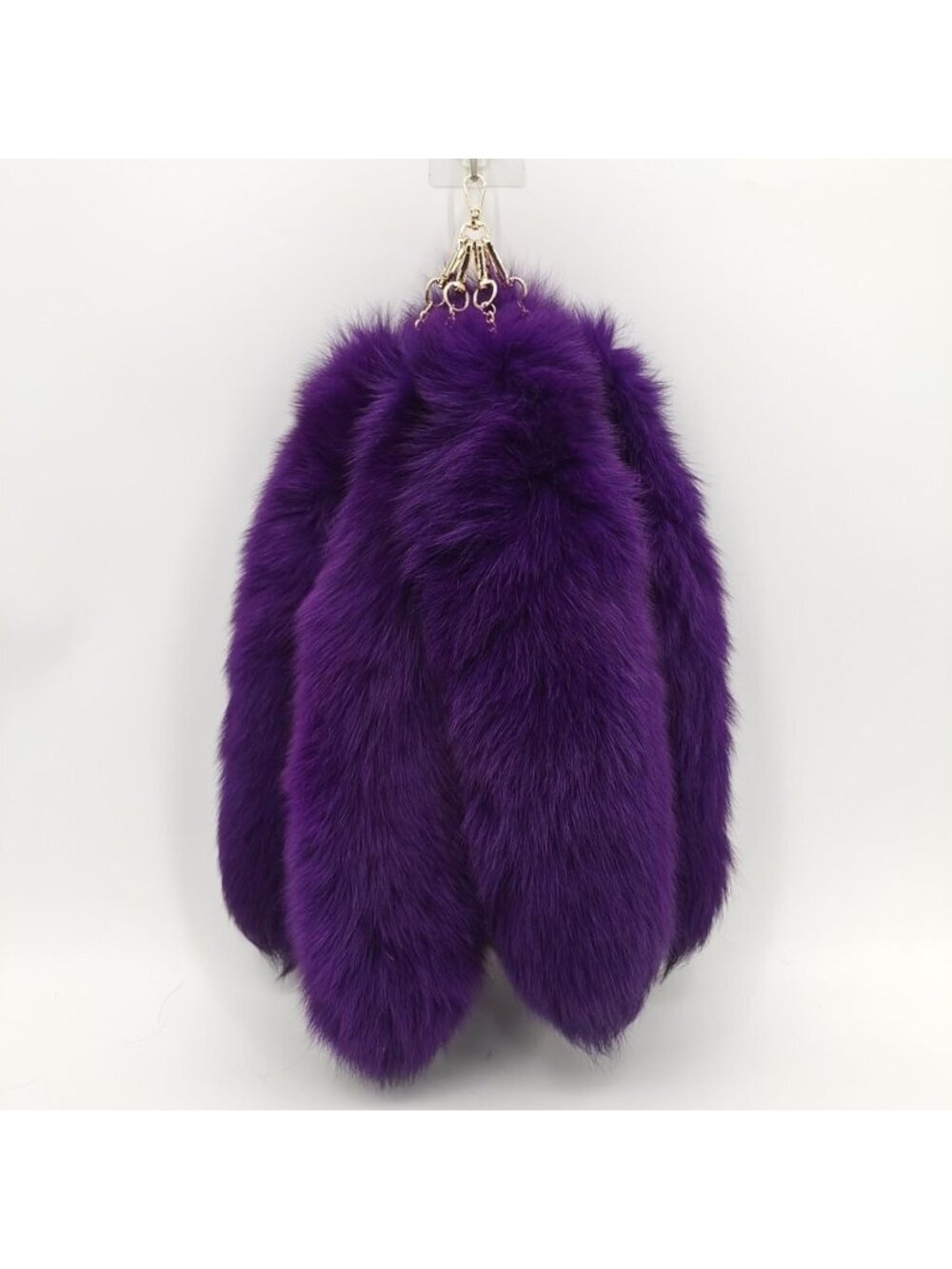 Women's Purple Pendant Cosplay Costume Halloween Furry Tails Keychain Handbag - Picture 5 of 6